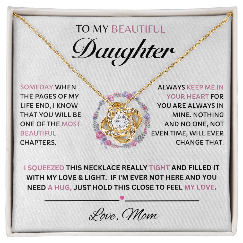 Beautiful daughter (Love Knot Necklace) Mom and Dad