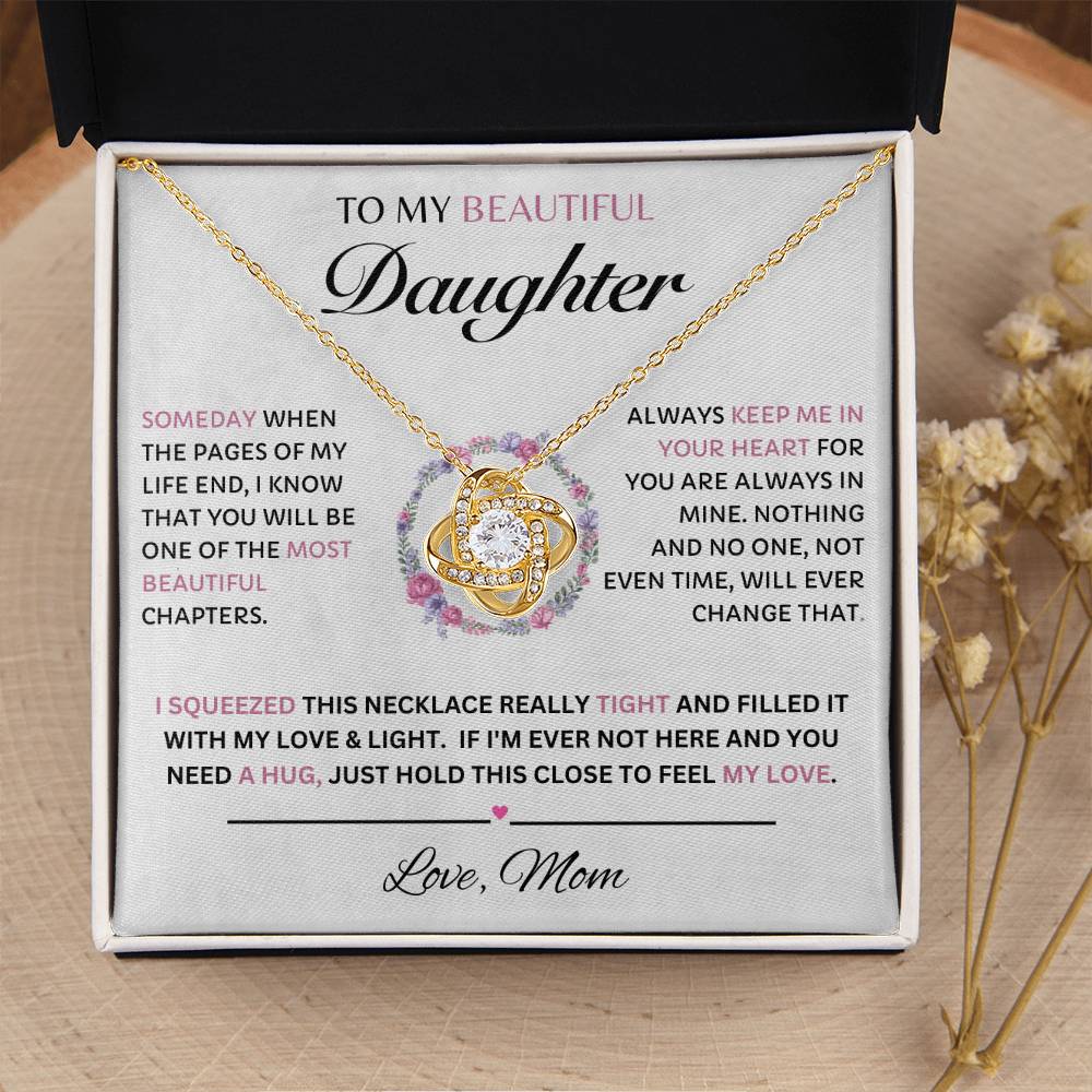 Beautiful daughter (Love Knot Necklace) Mom and Dad