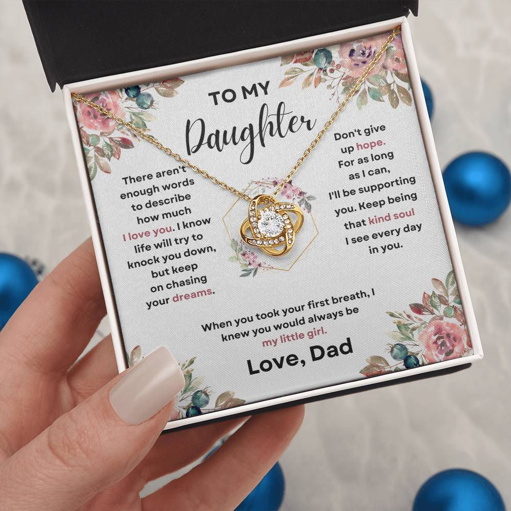 To My Daughter (Love Knot Necklace) Dad