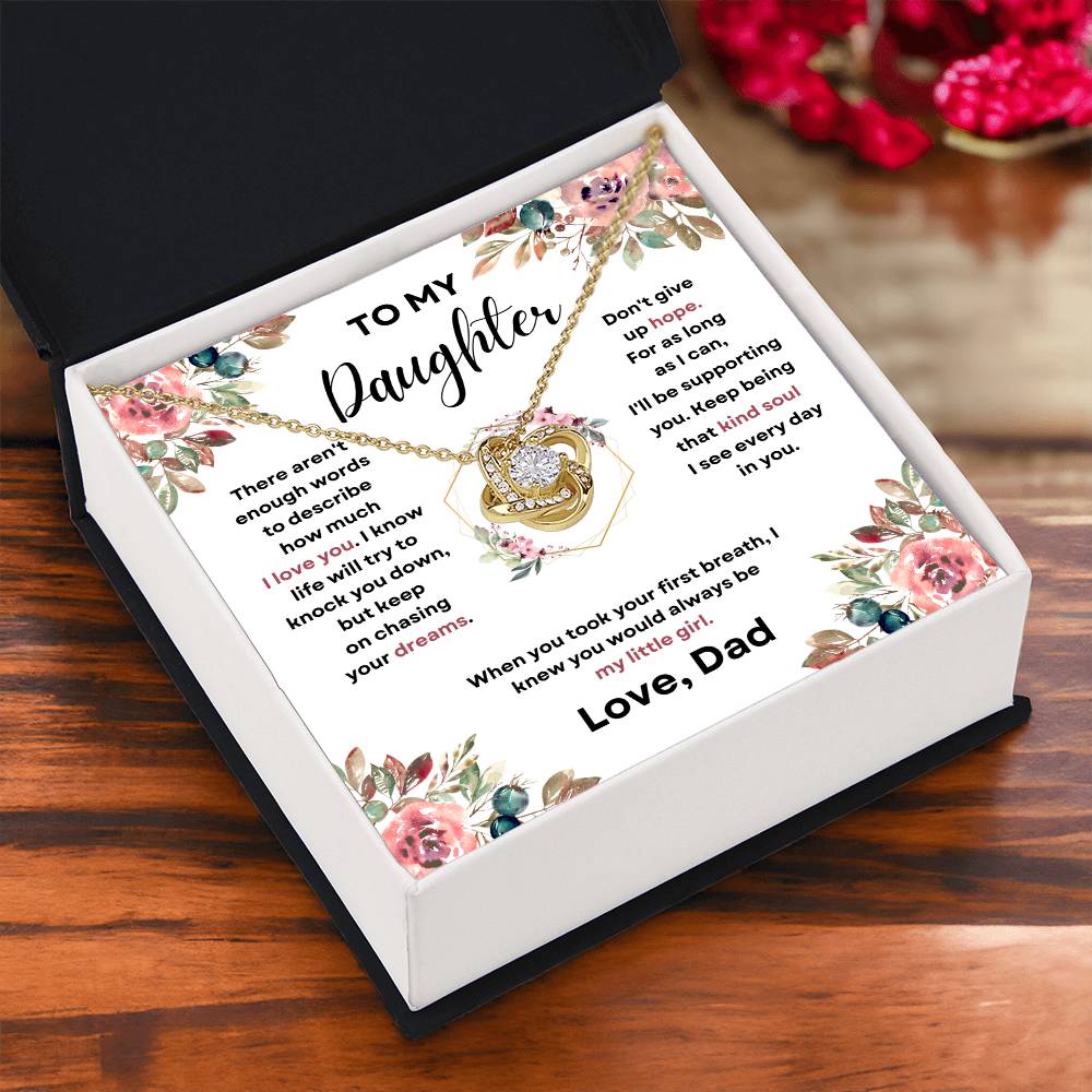 To My Daughter (Love Knot Necklace) Dad