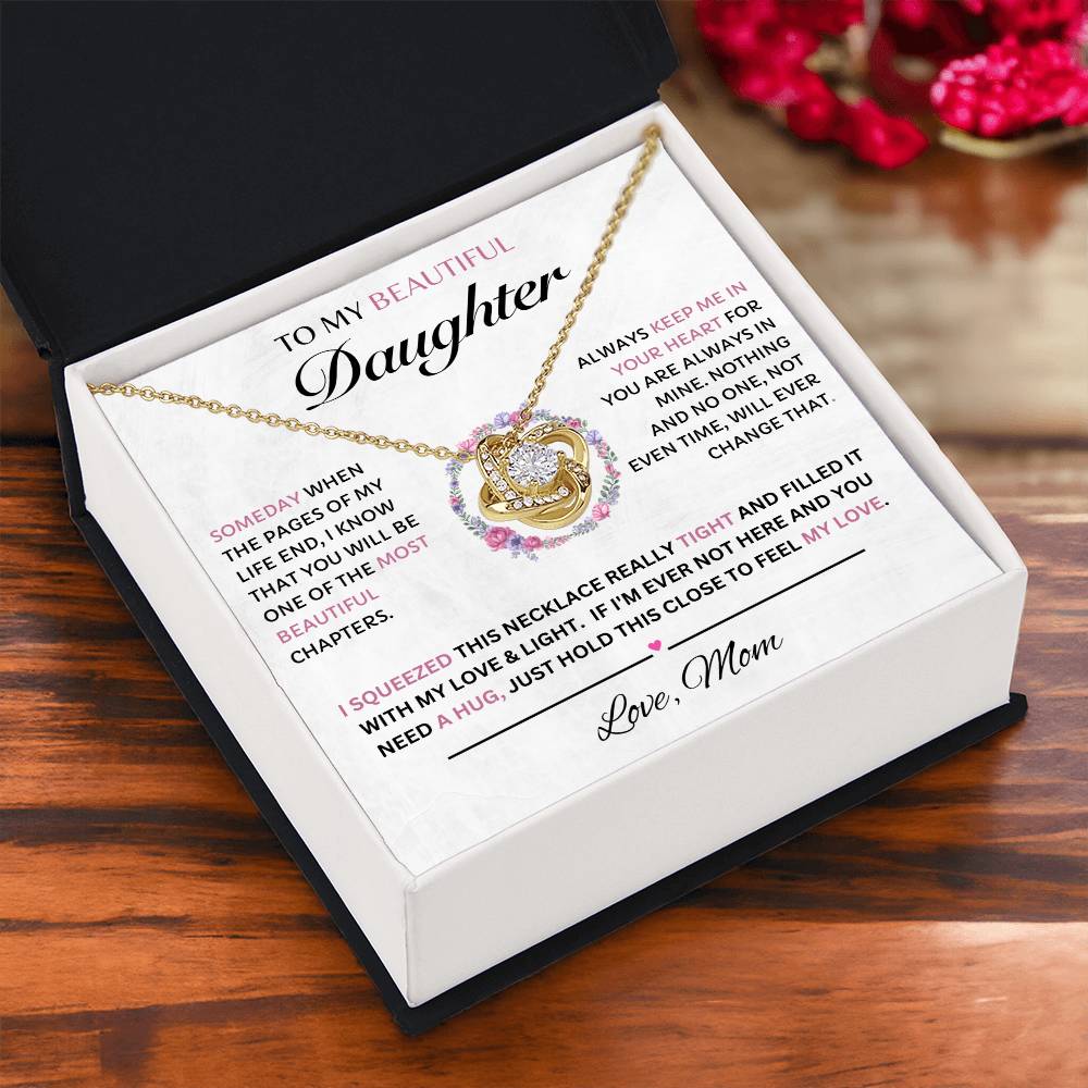 Beautiful daughter (Love Knot Necklace) Mom and Dad