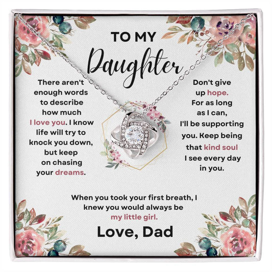 To My Daughter (Love Knot Necklace) Dad