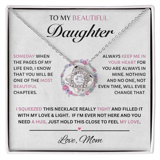 Beautiful daughter (Love Knot Necklace) Mom and Dad