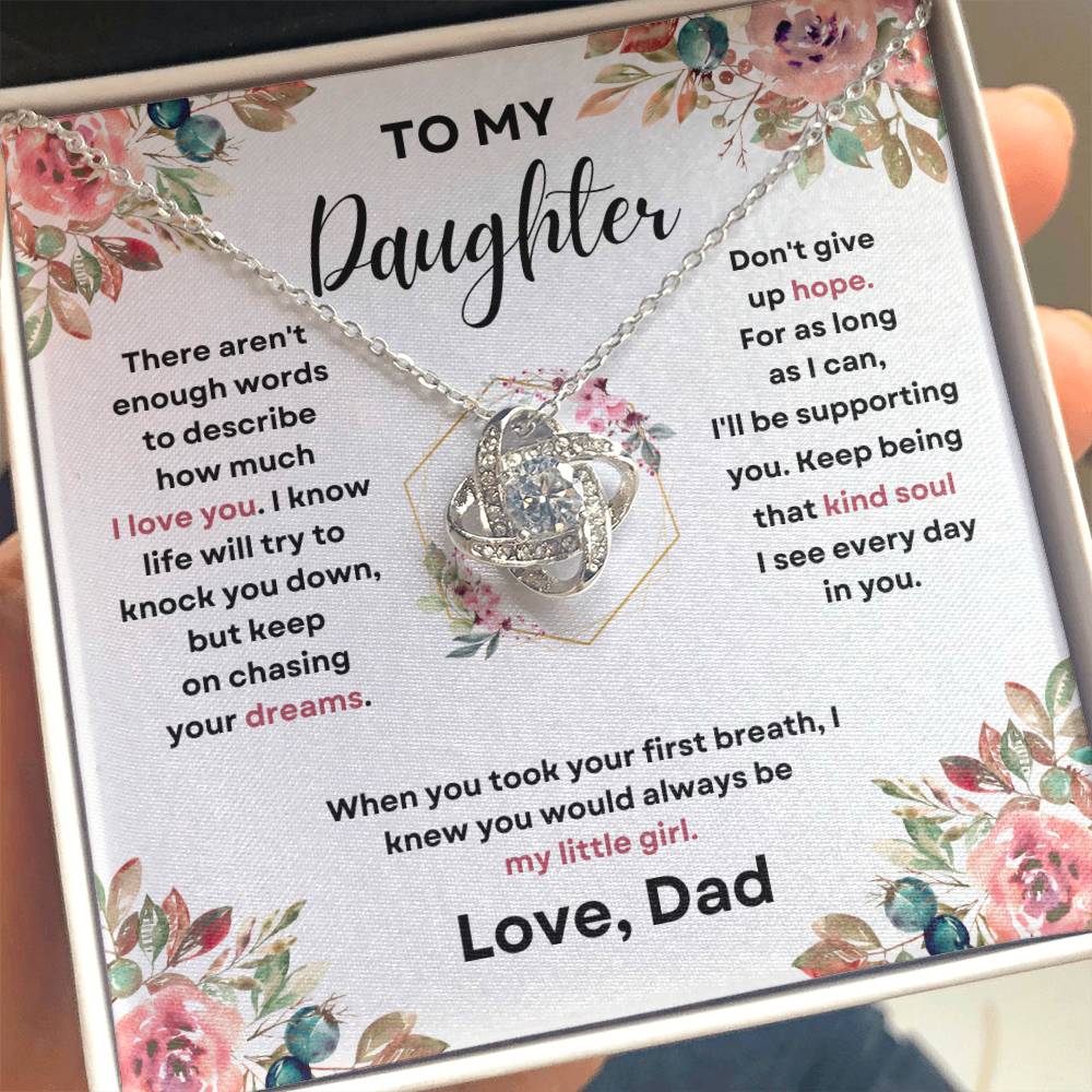 To My Daughter (Love Knot Necklace) Dad