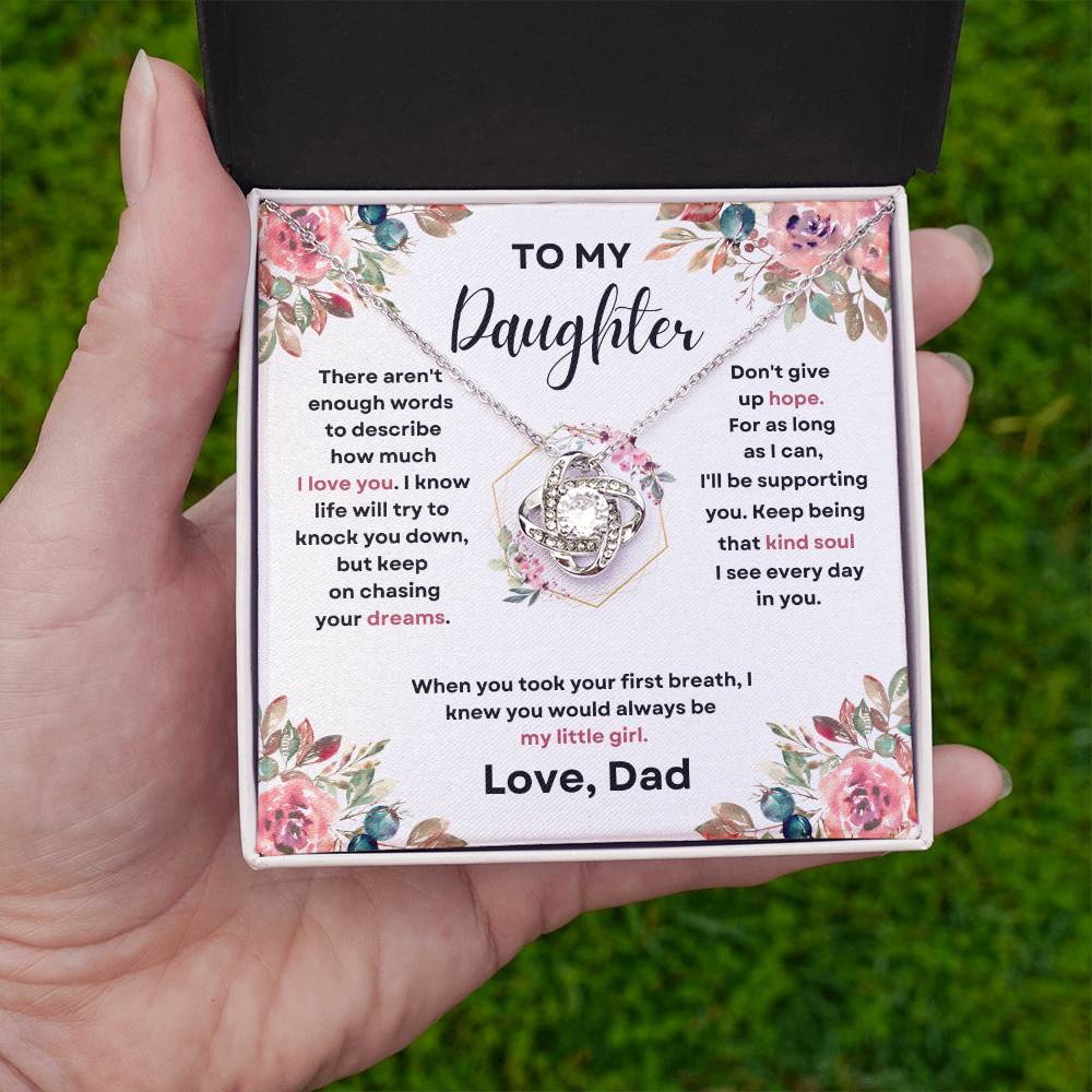 To My Daughter (Love Knot Necklace) Dad