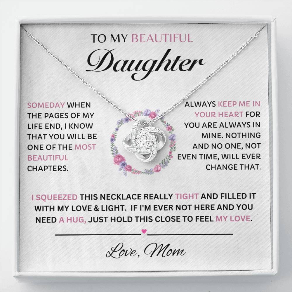 Beautiful daughter (Love Knot Necklace) Mom and Dad