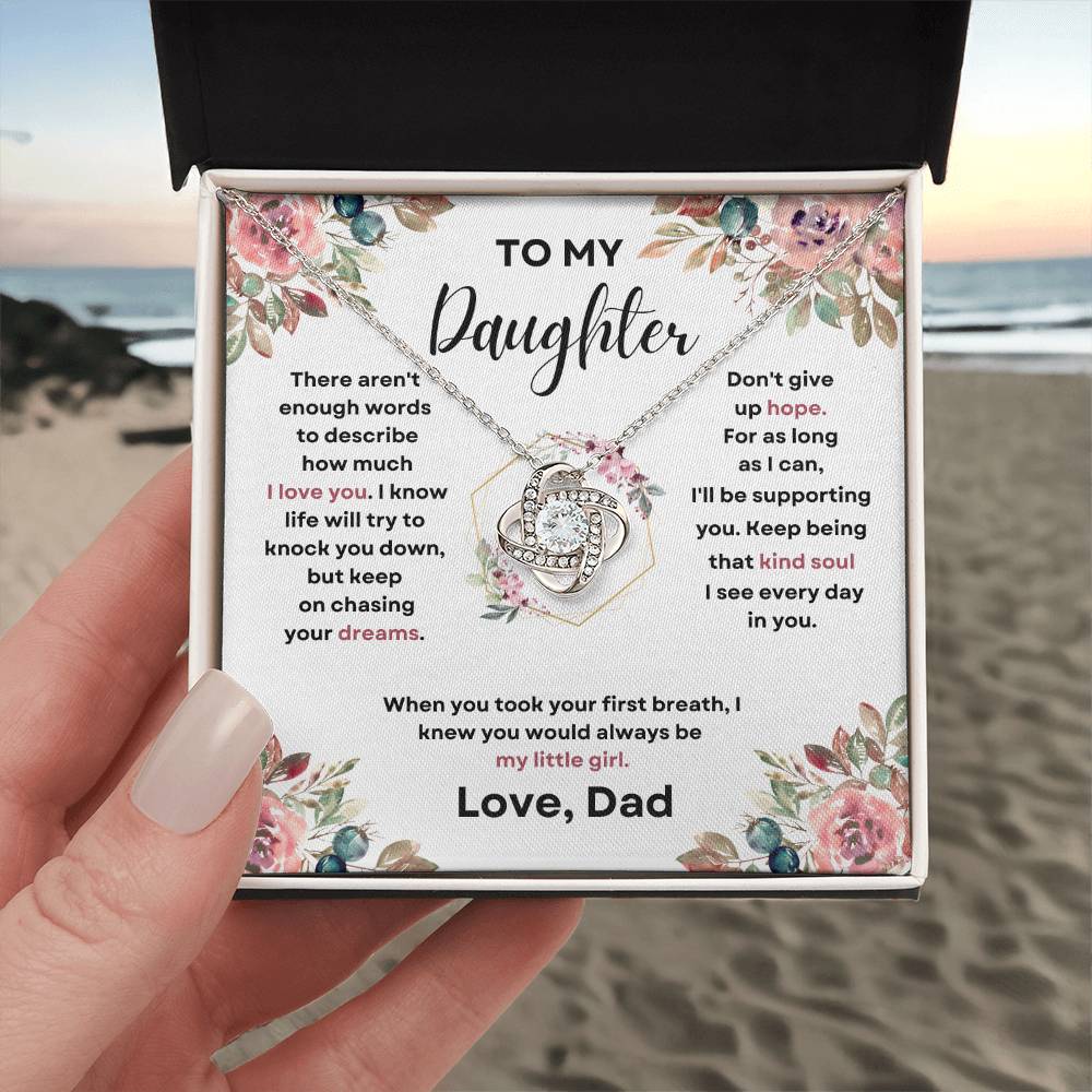 To My Daughter (Love Knot Necklace) Dad