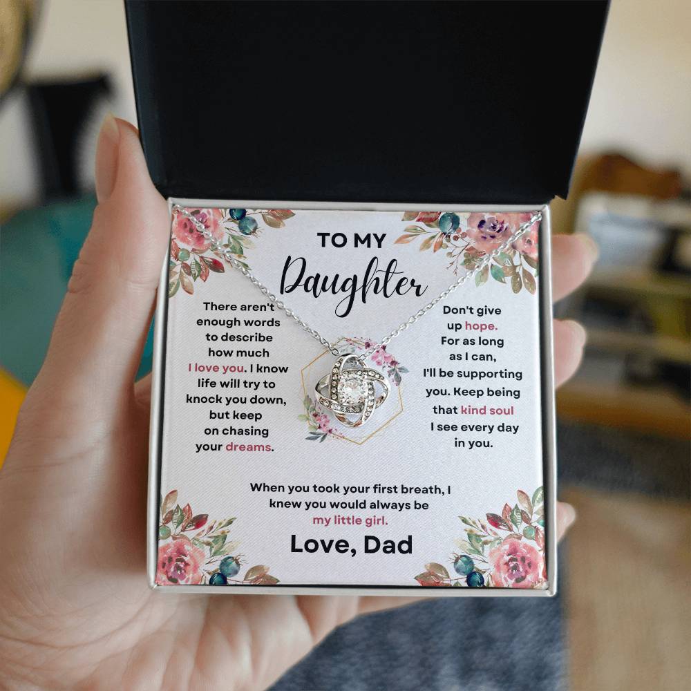 To My Daughter (Love Knot Necklace) Dad