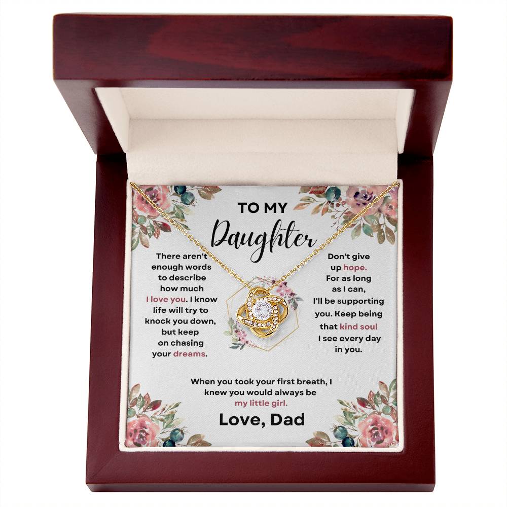 To My Daughter (Love Knot Necklace) Dad