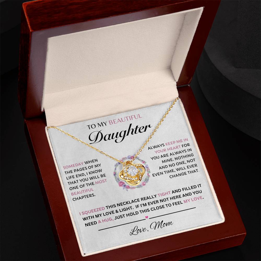 Beautiful daughter (Love Knot Necklace) Mom and Dad