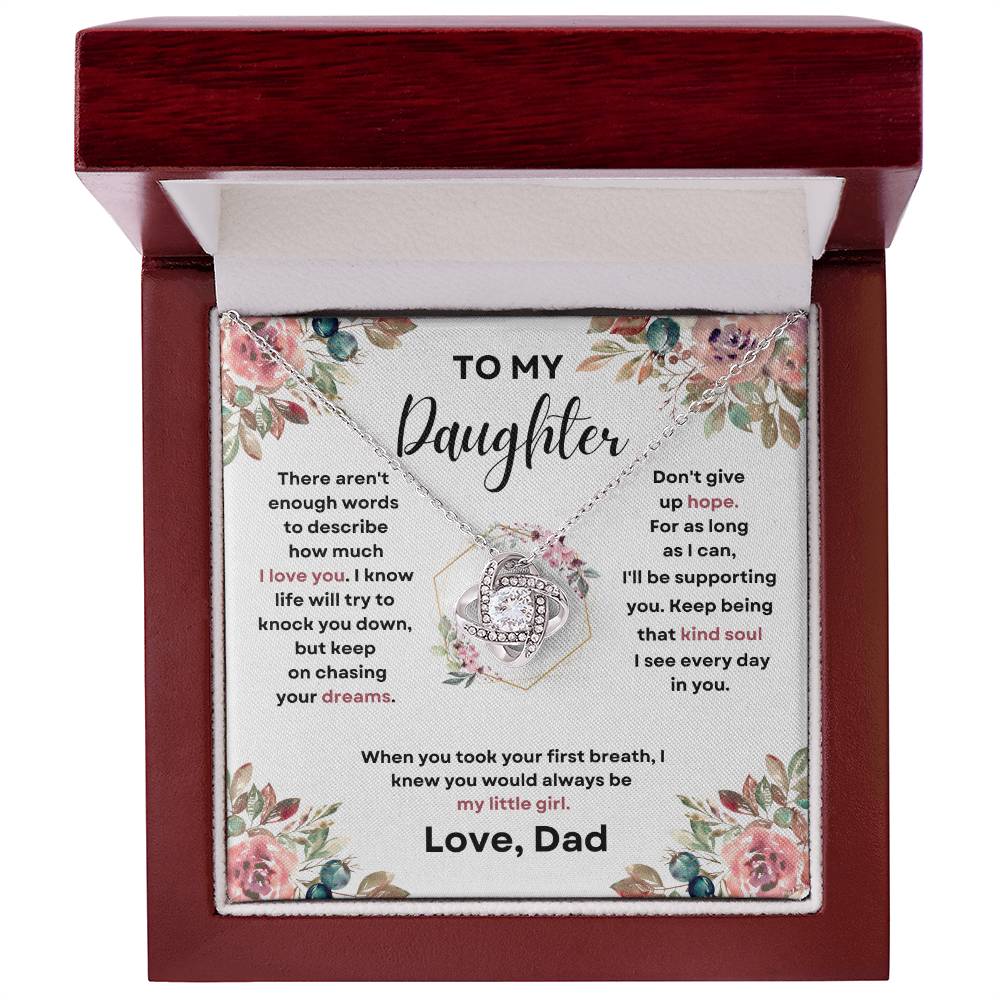 To My Daughter (Love Knot Necklace) Dad