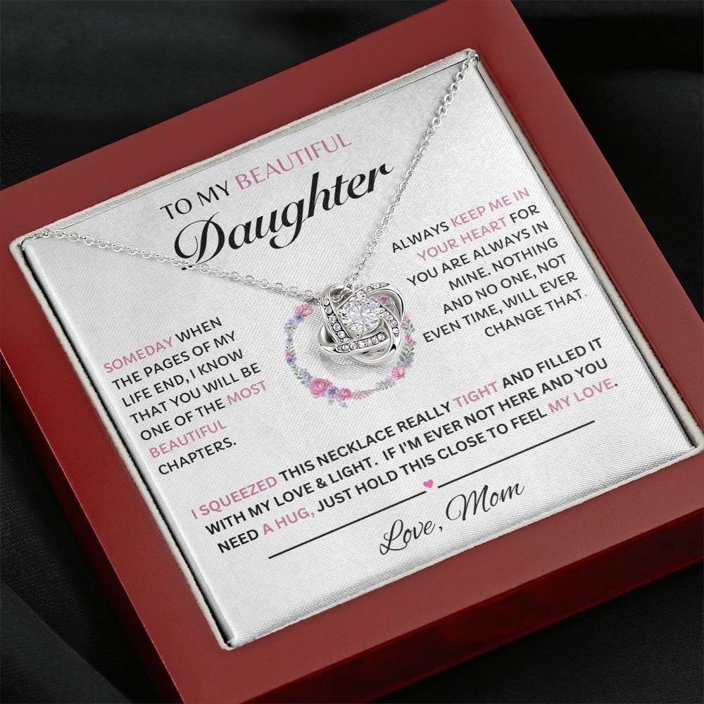 Beautiful daughter (Love Knot Necklace) Mom and Dad