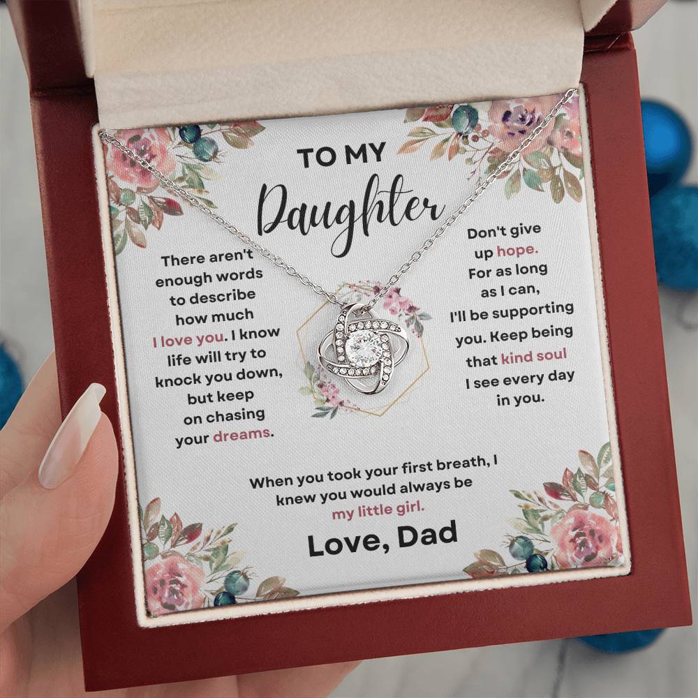 To My Daughter (Love Knot Necklace) Dad