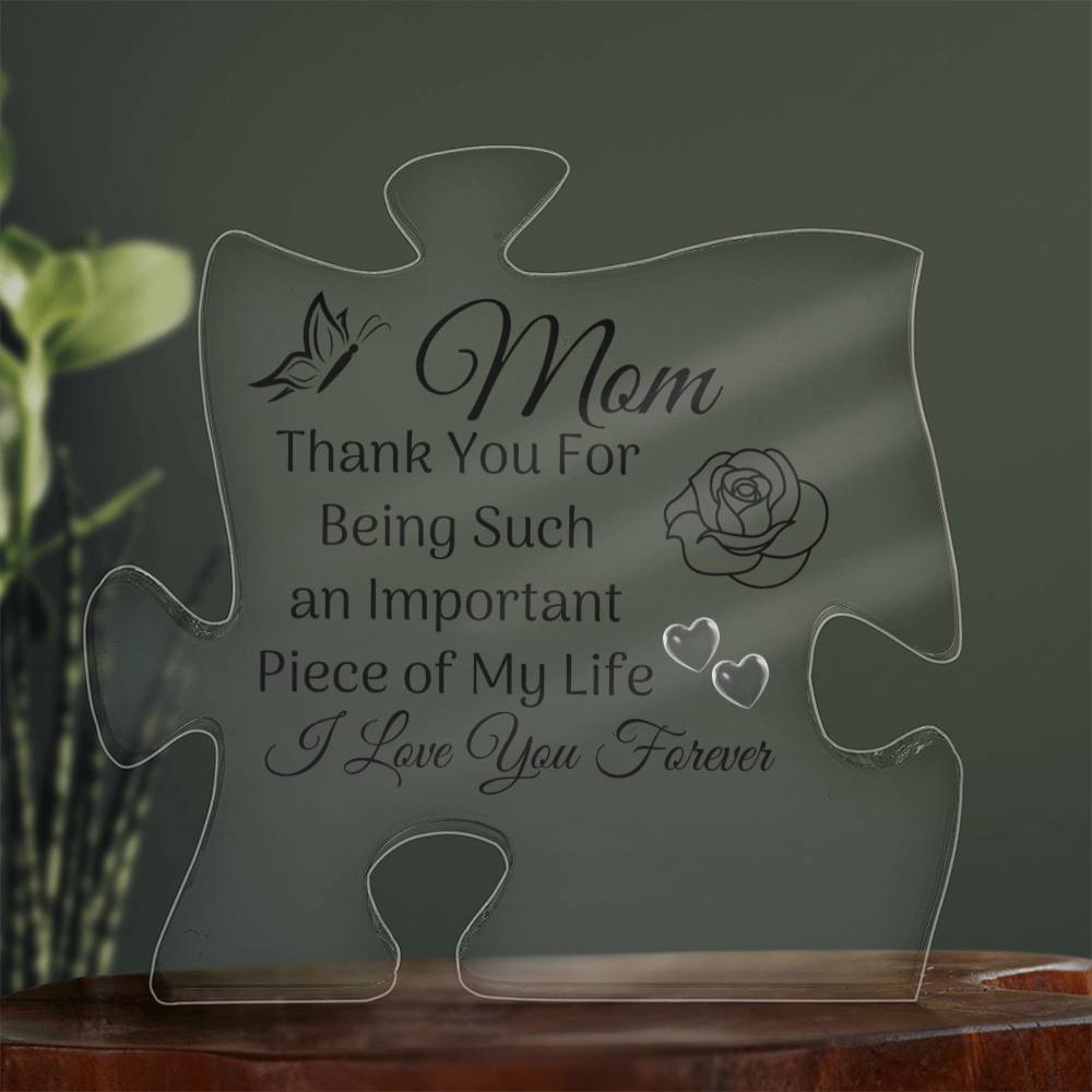 Mom  Printed Acrylic Puzzle Plaque